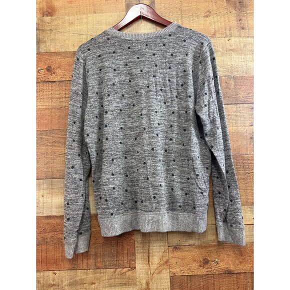 Lucky Brand Gray Polka Dot Sweater L/G Made In Philippines - Picture 5 of 6